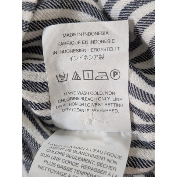 Madewell Gabriel Stripe Shirt Womens XXS Black White Button Up Short Sleeve - Picture 7 of 9